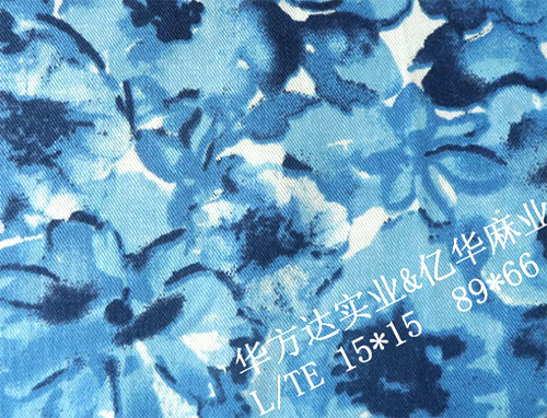 Linen/tencel blended printed fabric  L/TE15*15