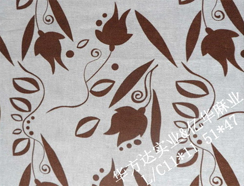 Linen/cotton blended printed fabric L/C11*11 51*47